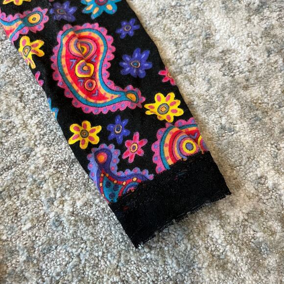 Vintage Oobee Doobee Black Paisley Floral Leggings 24 Months USA - Picture 3 of 9